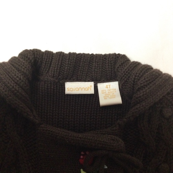 Savannah Flowers embroidered Knitted Toddler Cardigan. - Picture 4 of 12